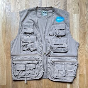 Tan Utility Vest with Multiple Pockets